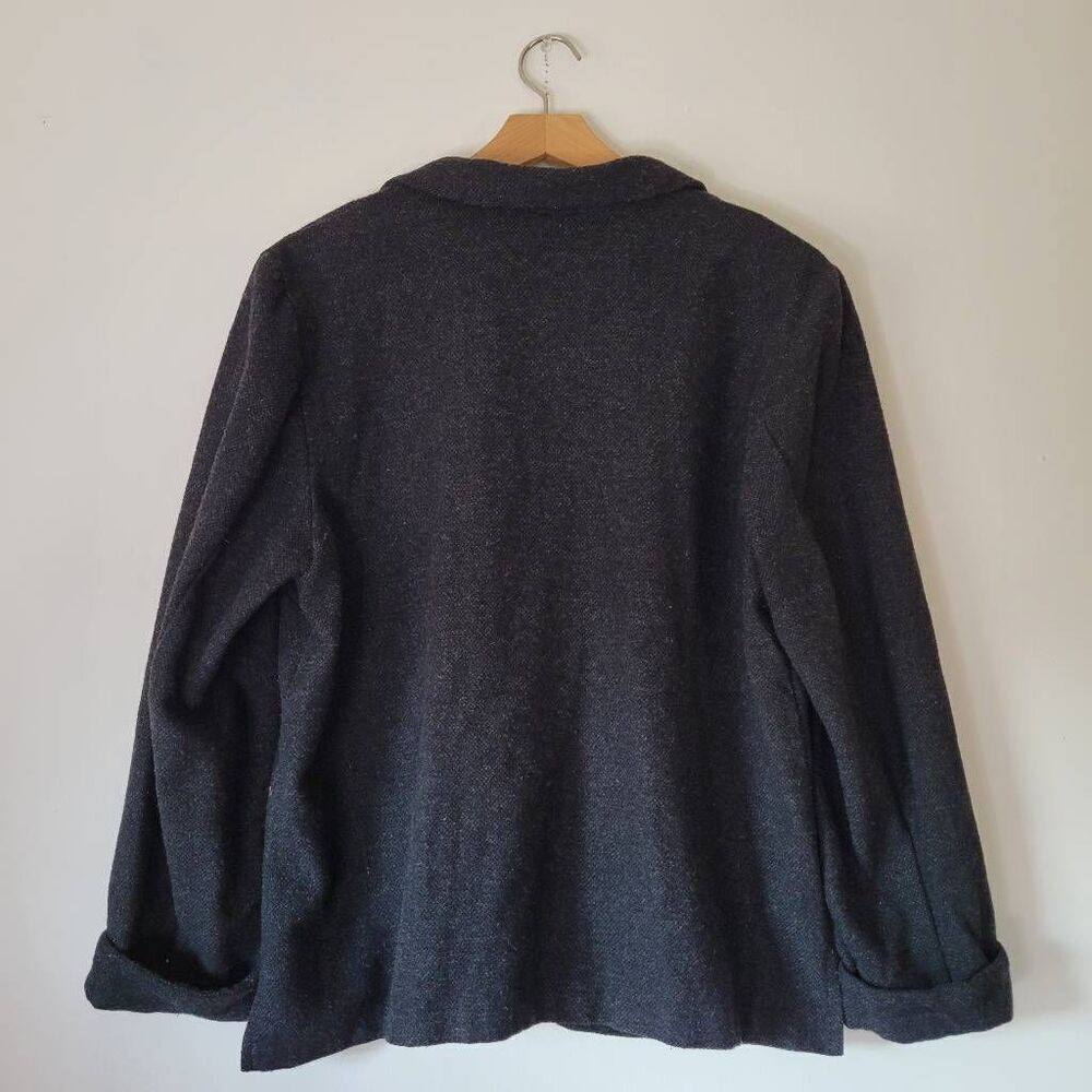 Jaclyn Smith Classic Wool Blend Jacket Coat Women’s Large Charcoal Button Front - Picture 8 of 8